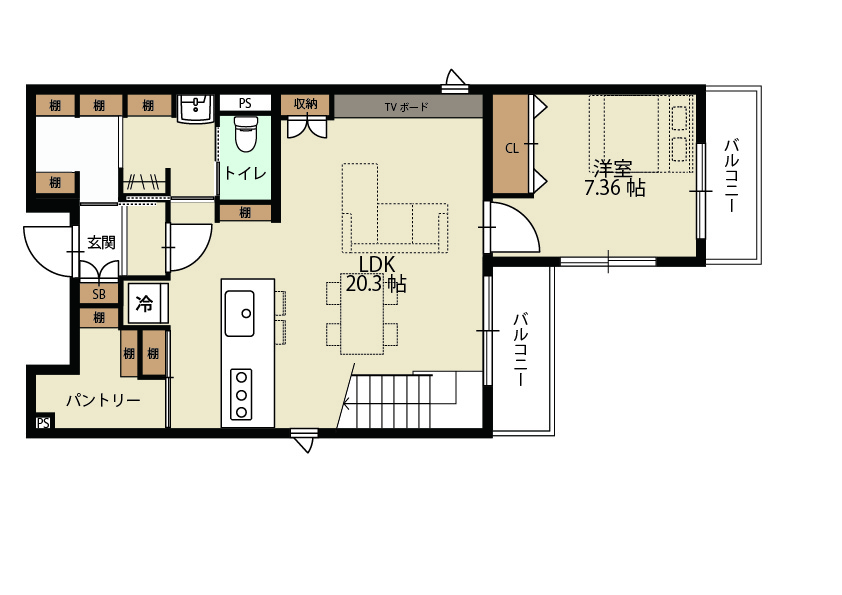 メゾネットタイプ1階