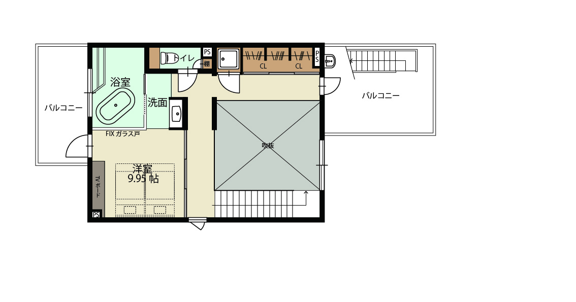 メゾネットタイプ2階