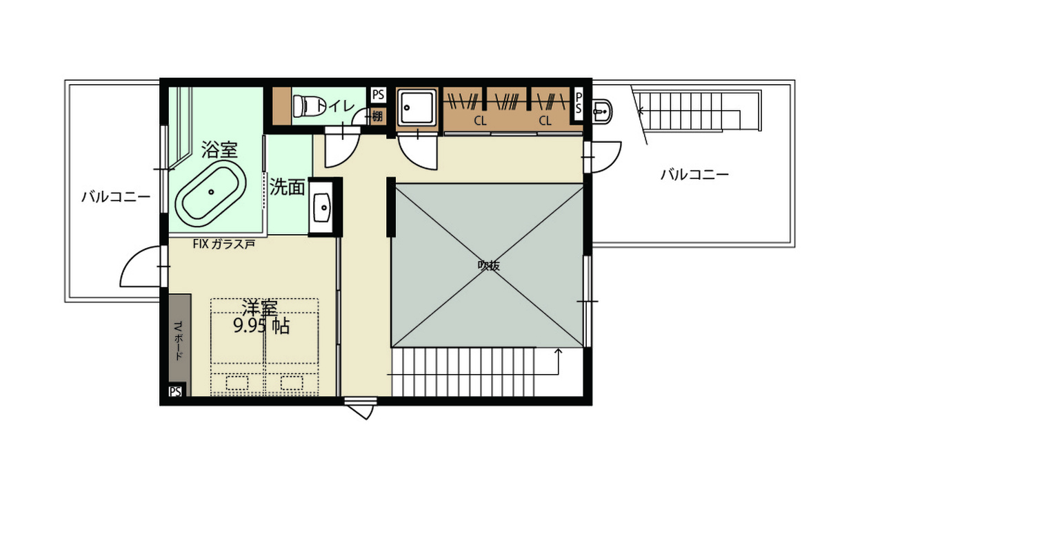 メゾネットタイプ2階
