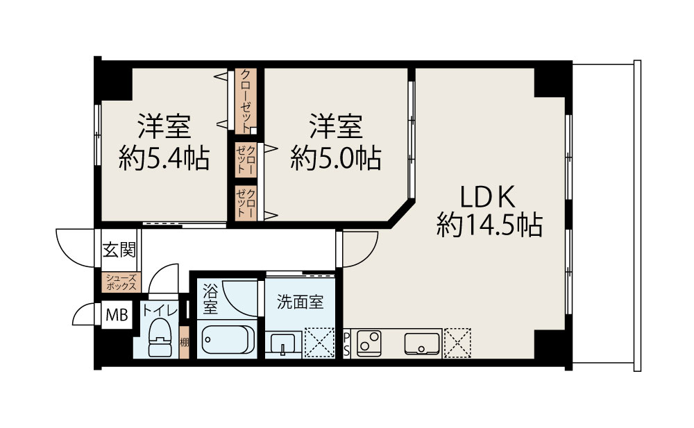 Fタイプ　55.45㎡